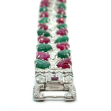 Gold Ruby, Emerald & Diamond Luxury Bracelet