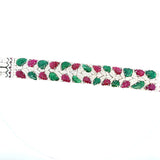 Gold Ruby, Emerald & Diamond Luxury Bracelet