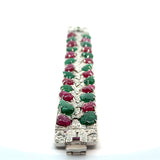 Gold Ruby, Emerald & Diamond Luxury Bracelet