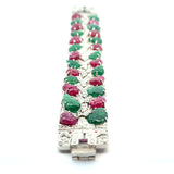 Gold Ruby, Emerald & Diamond Luxury Bracelet