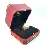 18K Gold Natural Pearl & Black Diamond Ring | Almaz Vienna