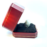 18K Gold Natural Pearl & Black Diamond Ring | Almaz Vienna