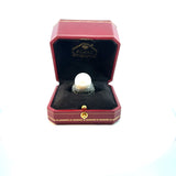 18K Gold Natural Pearl & Black Diamond Ring | Almaz Vienna