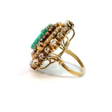 Barocco 18K Yellow Gold Emerald and Diamond Cocktail Ring