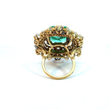 Barocco 18K Yellow Gold Emerald and Diamond Cocktail Ring