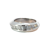 Diamond Geometric Ring | 18K White Gold | Modern Design