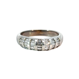 Diamond Band Ring | 18K White Gold | Contemporary Design