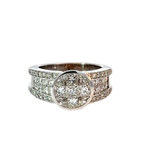 Diamond Ring | 18K White Gold | Central Diamond & Diamond Accents