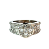 Diamond Ring | 18K White Gold | Central Diamond & Diamond Accents