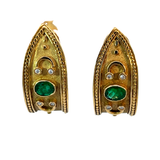 Emerald & Diamond Earrings | 18K Gold | Designer Fine Jewellery
