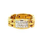 Diamond Statement Ring | 18K Yellow Gold | Geometric Design