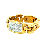 Diamond Statement Ring | 18K Yellow Gold | Geometric Design
