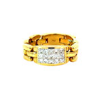 Diamond Statement Ring | 18K Yellow Gold | Geometric Design