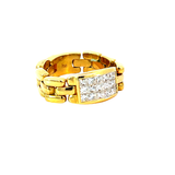 Diamond Statement Ring | 18K Yellow Gold | Geometric Design