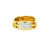 Diamond Statement Ring | 18K Yellow Gold | Geometric Design