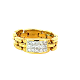 Diamond Statement Ring | 18K Yellow Gold | Geometric Design