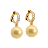 Gold Earrings with Pearls and Diamonds