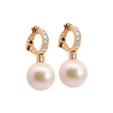 Rose Gold Earrings with Pearls and Diamonds