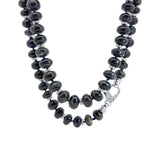 Sapphire Beads Necklace with Diamond Clasp