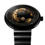 CIGA Design Blue Planet II Gold | 24K-Gilded Earth | Black Ceramic Watch