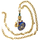 Warrior Pendant Necklace | 18K Gold | Enamel & Diamonds