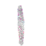 Multi-Color Cabochon Star Sapphire Bracelet in White Gold with rose cut diamonds
