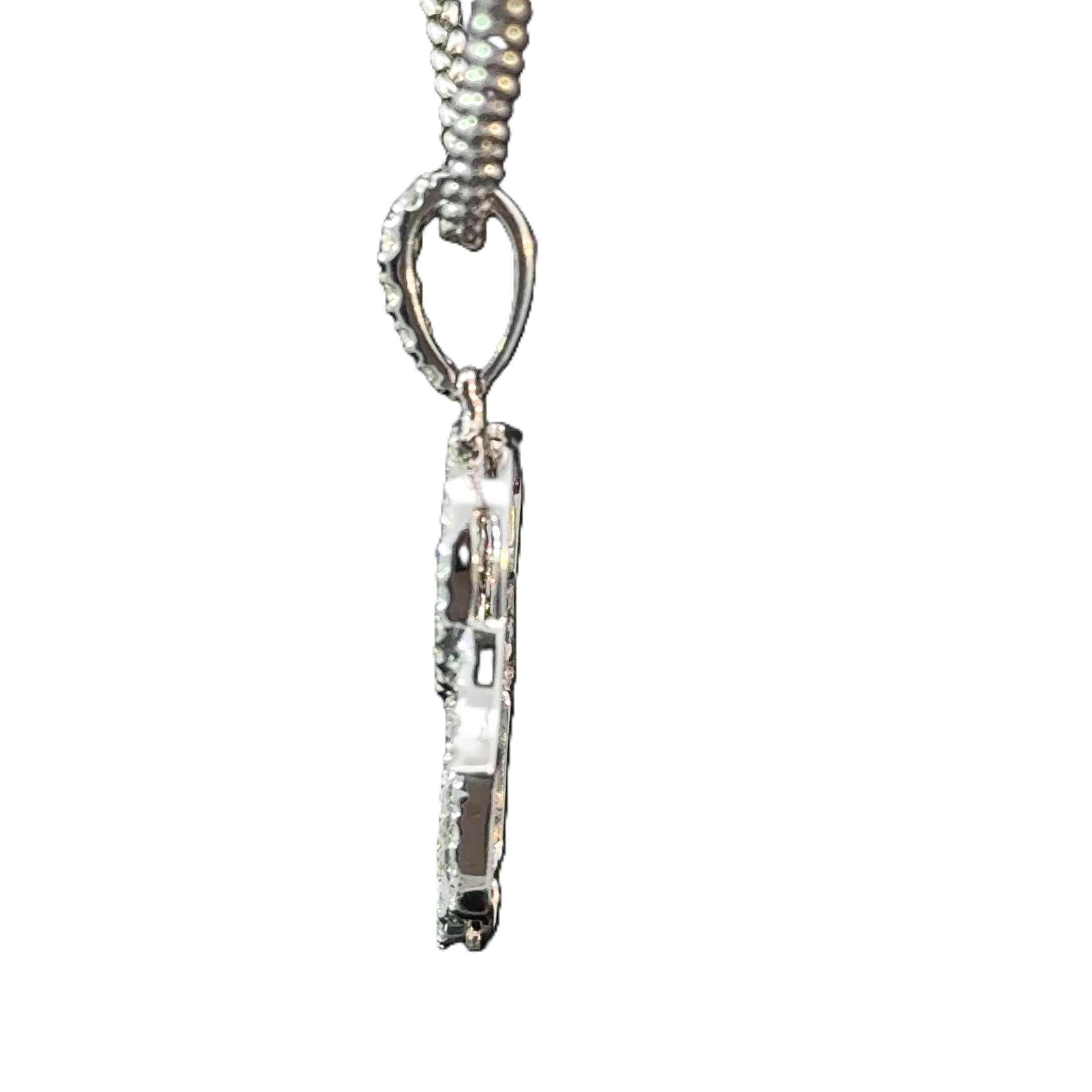 luxury Hamsa hand pendant with diamonds 18K white gold