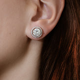 2 in 1 Stud Earrings with Diamonds