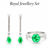 Ring und Ohrringe mit Smaragd aus Weißgold – Royal Jewellery Collection