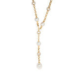 Gold Necklace with South Sea Natural Pearls and Diamonds