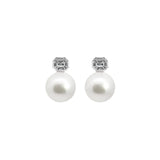 White Gold with Pearls and Diamonds Earrings