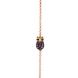 Owl Bracelet with Amethyst and Diamonds