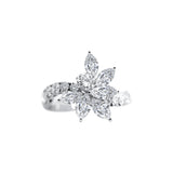 Flower Diamond Set Ring and Earrings