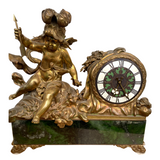 Antique French Gilded Bronze Mantel Clock