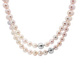 Multicolour Pearl Collier with a Diamond Clasp