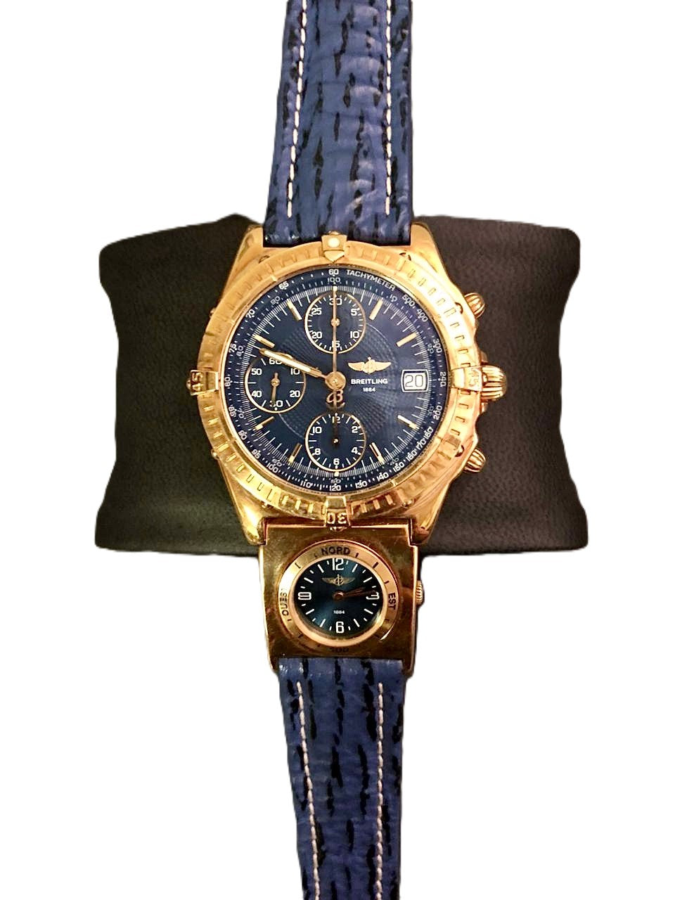 Breitling Chronomat UTC blue dial gold chronograph