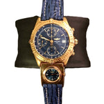 Breitling Chronomat UTC blue dial gold chronograph