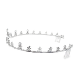 Diamond Floral Motif Tiara in White 18K Gold