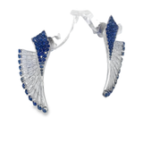 Blue Sapphire & Diamond Earrings | VVS-VS | 18K White Gold | Royal Jewellery