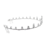 Diamond Floral Motif Tiara in White 18K Gold