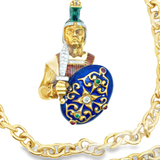 Warrior Pendant Necklace | 18K Gold | Enamel & Diamonds