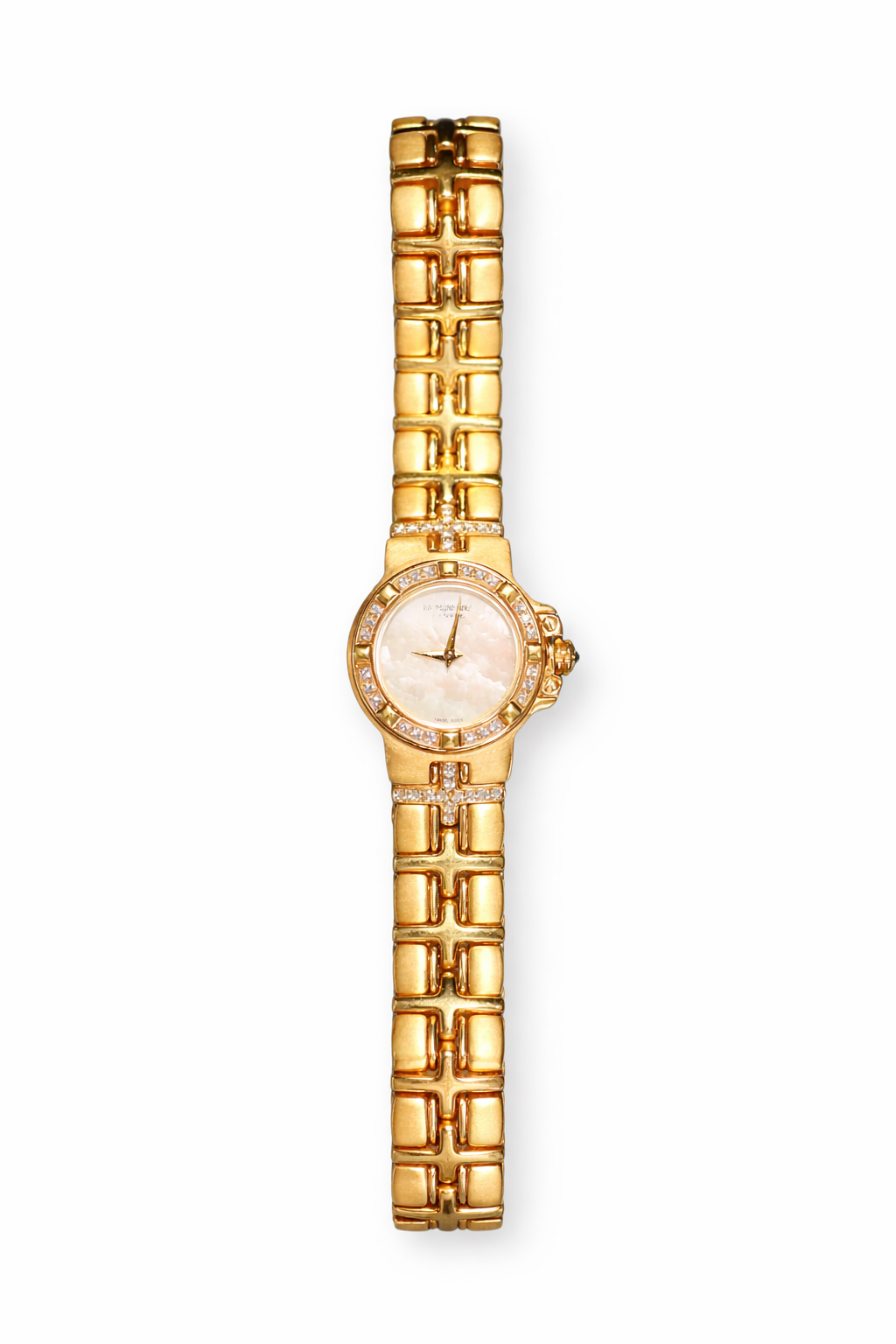 Raymond Weil Parsifal 18K gold diamond watch with gold bracelet and mother of pearl dial full set box and certificate