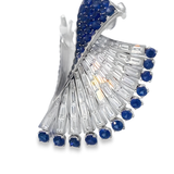 Blue Sapphire & Diamond Earrings | VVS-VS | 18K White Gold | Royal Jewellery