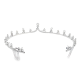 Diamond Floral Motif Tiara in White 18K Gold
