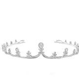Diamond Floral Motif Tiara in White 18K Gold
