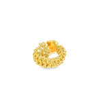 Handcrafted 18K Yellow Gold Lace Ring – Handwoven Gold Mesh Statement Ring