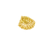 Handcrafted 18K Yellow Gold Lace Ring – Handwoven Gold Mesh Statement Ring
