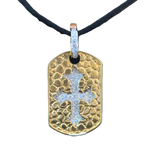18K gold cross pendant with natural diamonds 0.61ct templar style luxury jewelry