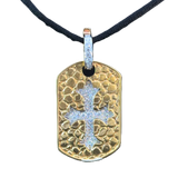 18K gold cross pendant with natural diamonds 0.61ct templar style luxury jewelry