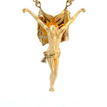 solid gold crucifix necklace with diamonds 18K detailed Jesus figure
